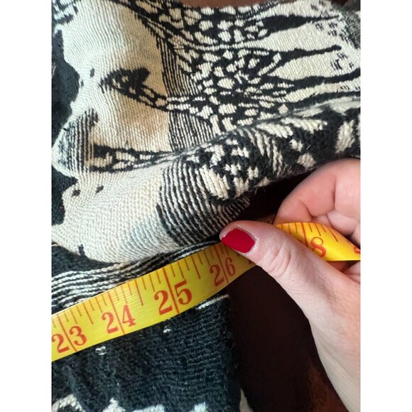Vintage Jane Ashley Jacket 2X Tribal Black & White Giraffe & Elephant Print - Picture 6 of 7